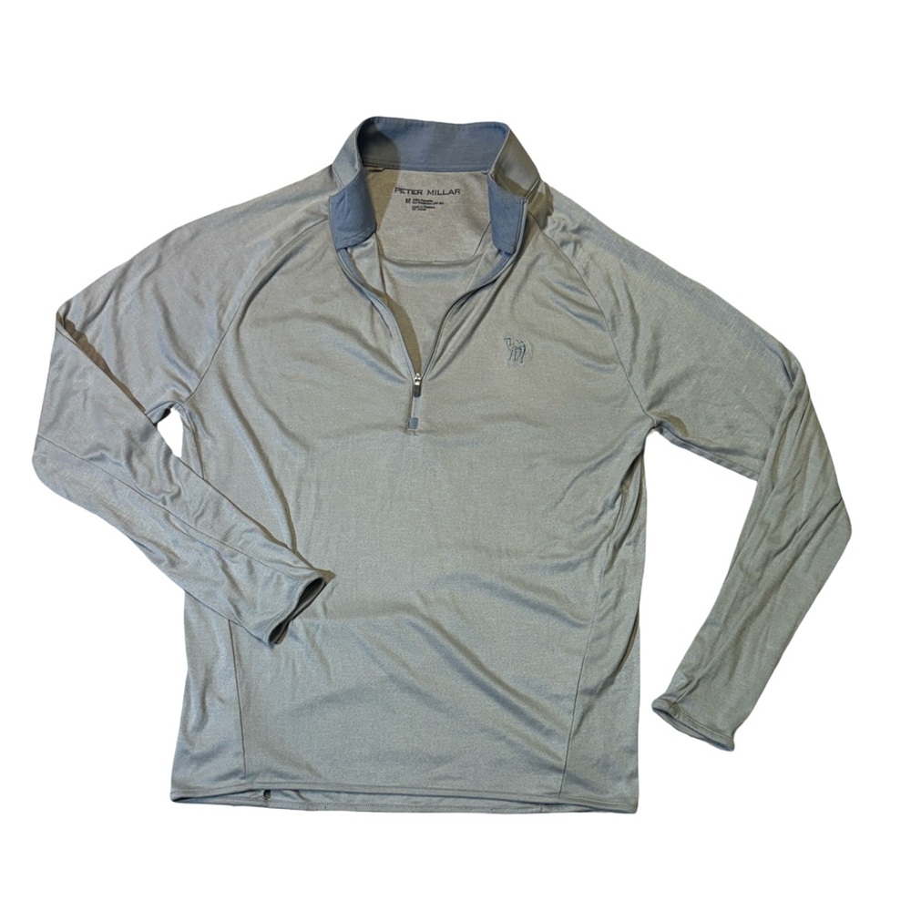 Peter Millar men M Medium gray solid base layer 1… - image 1